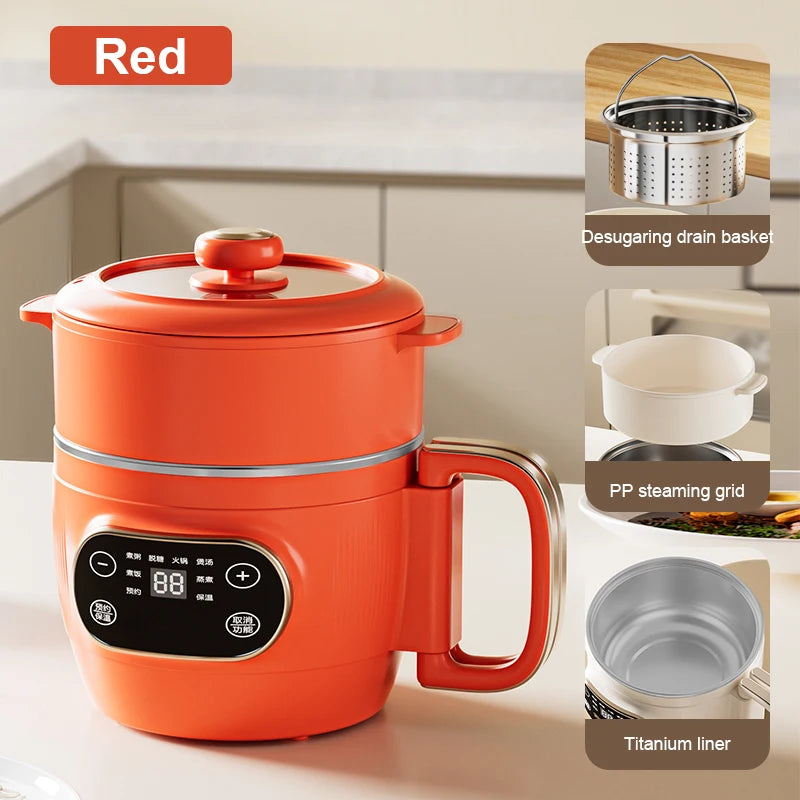 2L Multicooker Low Sugar Rice cooker Hotpot Ramen boiler Soup stew pot Automatic insulation Baby supplement congee simmer 110V