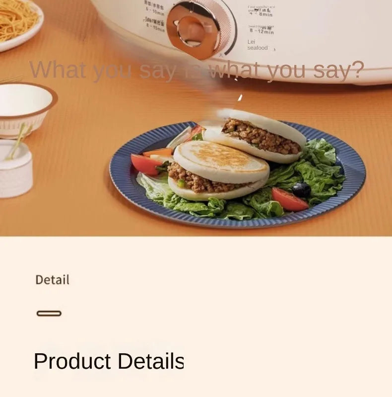 220V Deep Non-Stick Electric Skillets with Automatic Pancake Maker Pizza Baking Pan for Home Cooking Multi Cooker